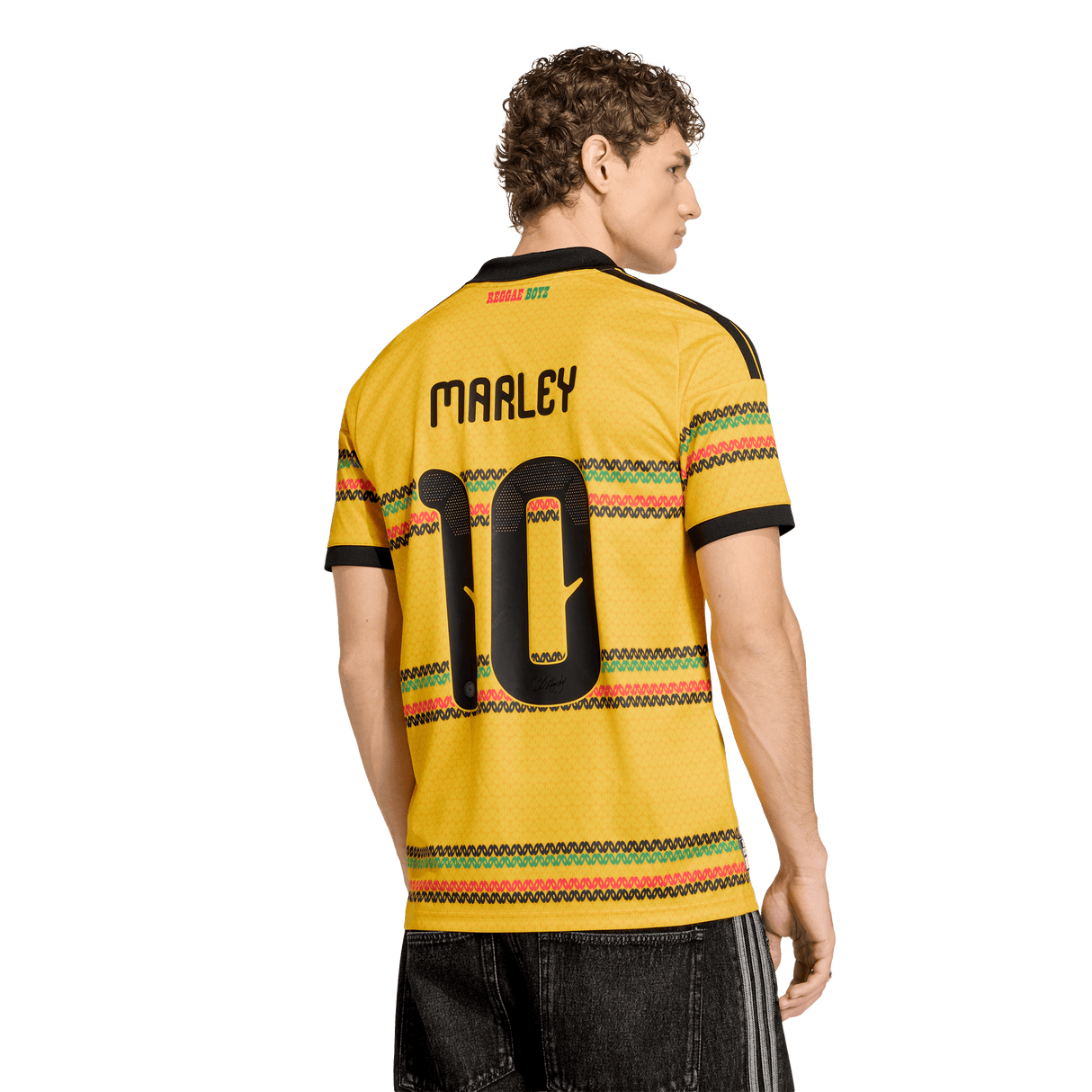 ADIDAS - Jamaica 26 X Bob Marley Home Marley 10 Jersey - Uomo - Yellow - image 4