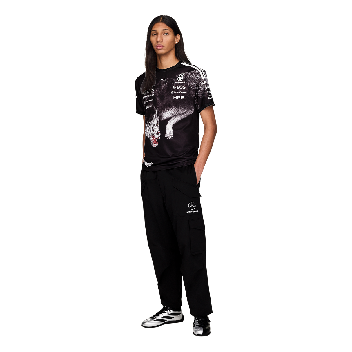 ADIDAS - Y-3 Mercedes - Amg Petronas Formula 1 Team Driver Short Sleeve Jersey - Black - image 5