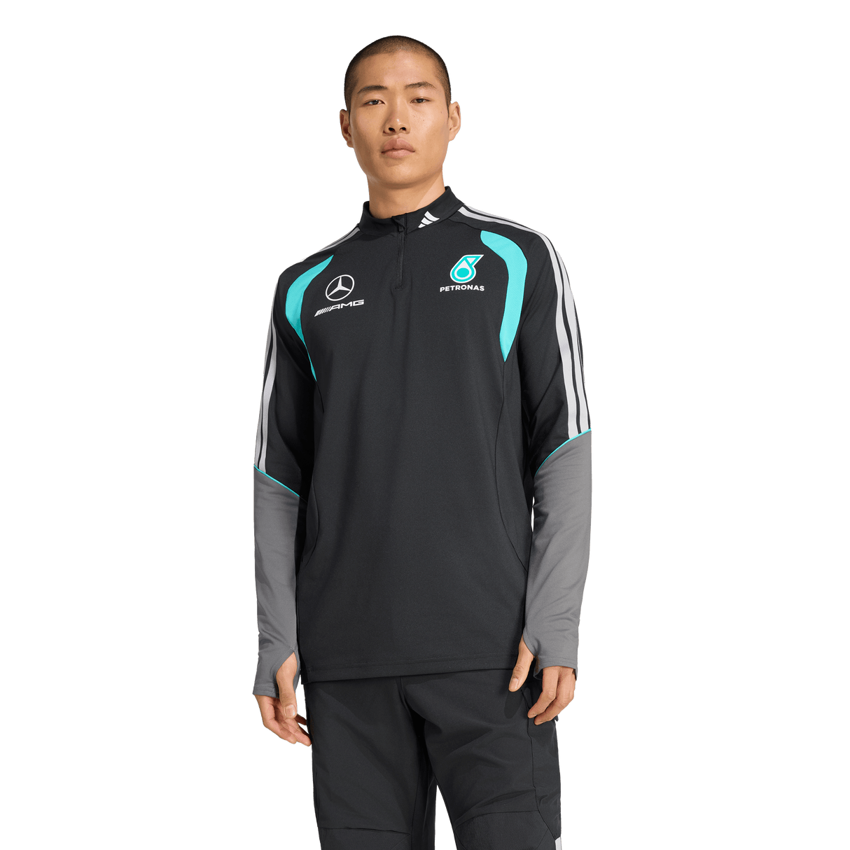 ADIDAS - Mercedes - Amg Petronas Formula 1 Team Mechanics Quarter Zip - Uomo - Black - image 2