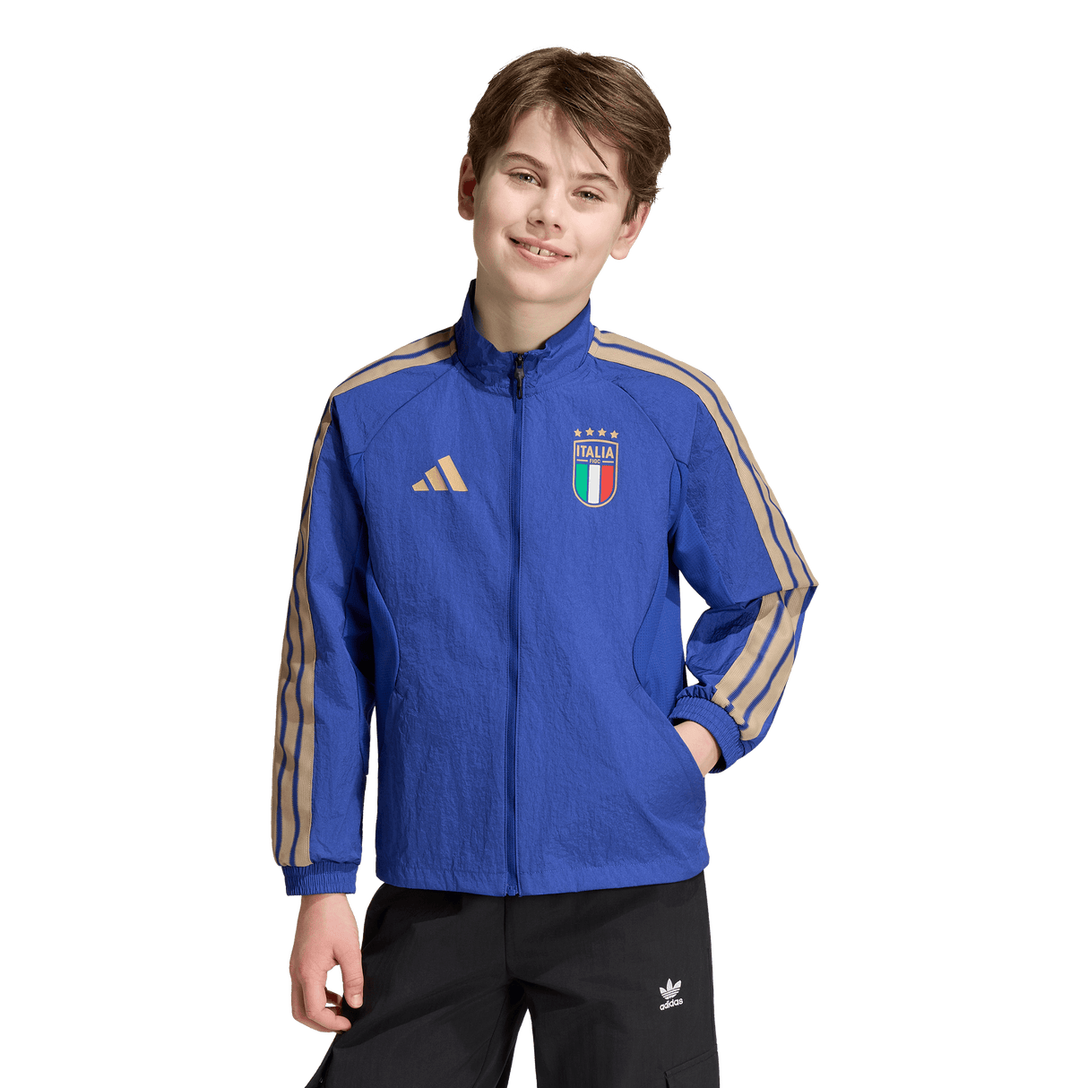 ADIDAS - Italy Home Anthem Jacket Kids - Blue - image 2