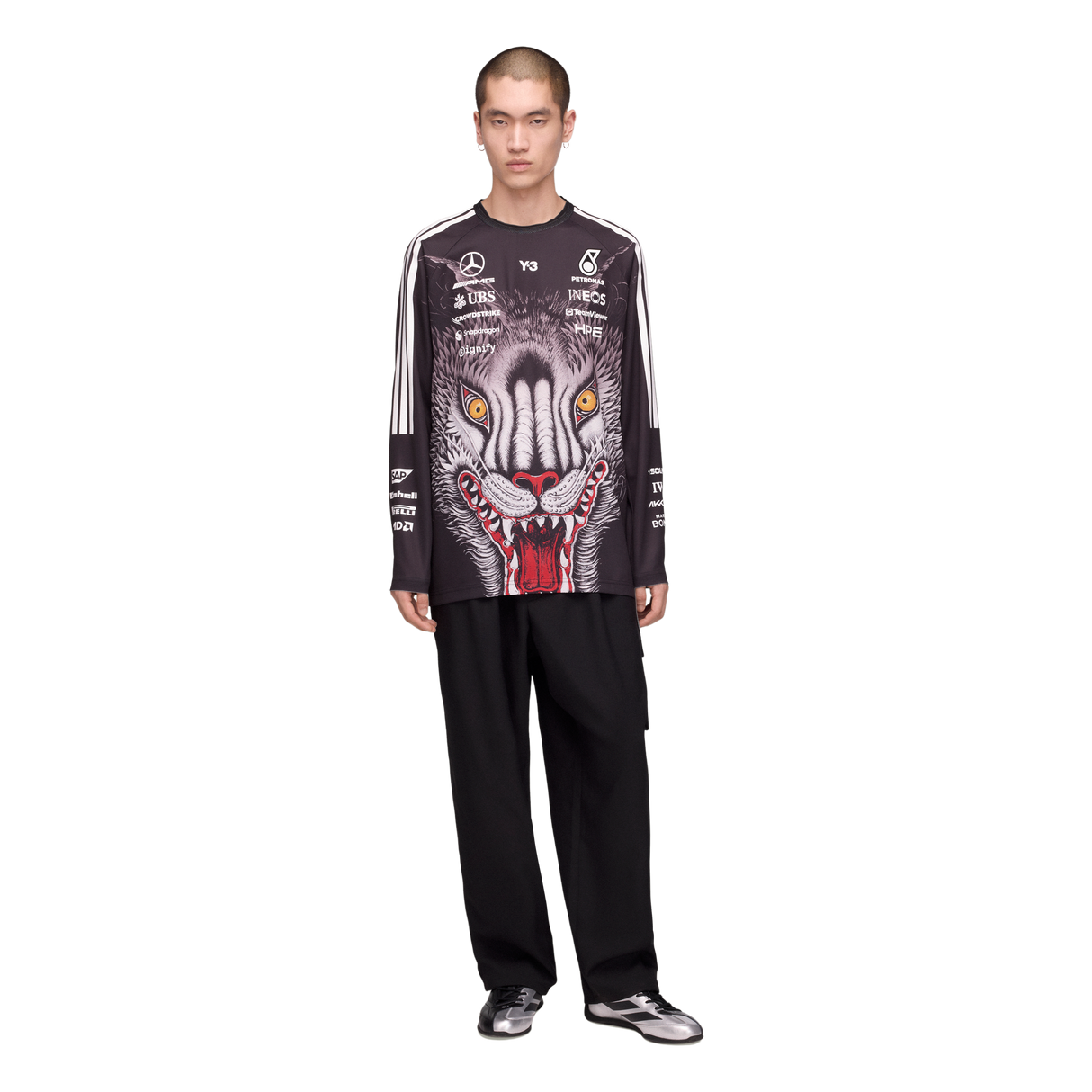 ADIDAS - Y-3 Mercedes - Amg Petronas Formula 1 Team Driver Long Sleeve Jersey - Black - image 5
