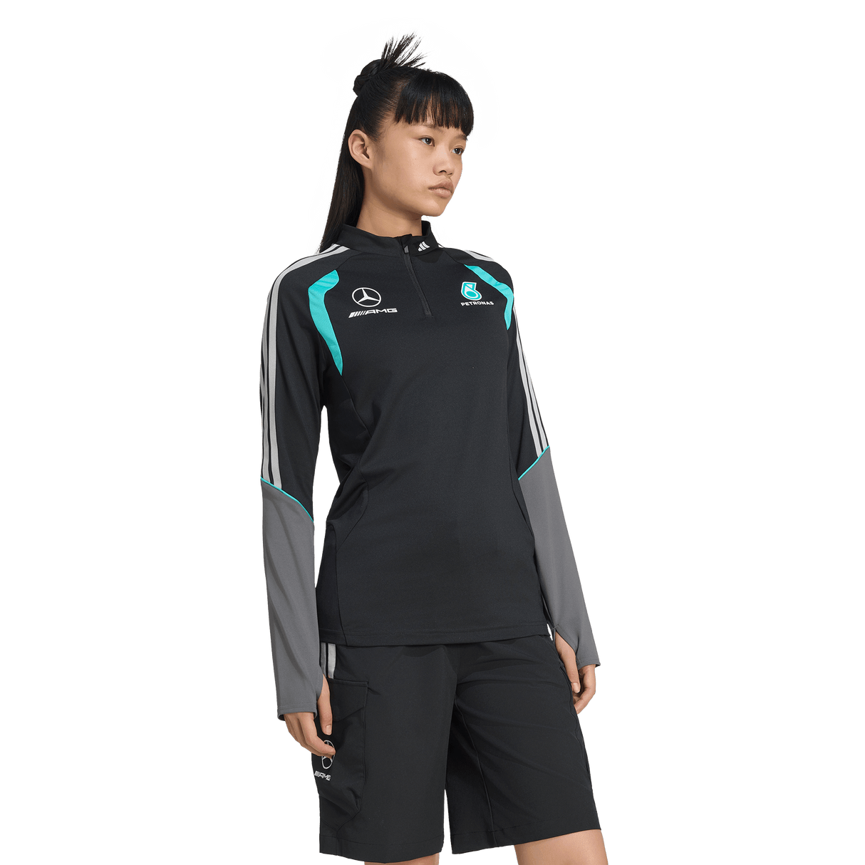 ADIDAS - Mercedes - Amg Petronas Formula 1 Team Mechanics Quarter Zip - Donna - Black - image 2