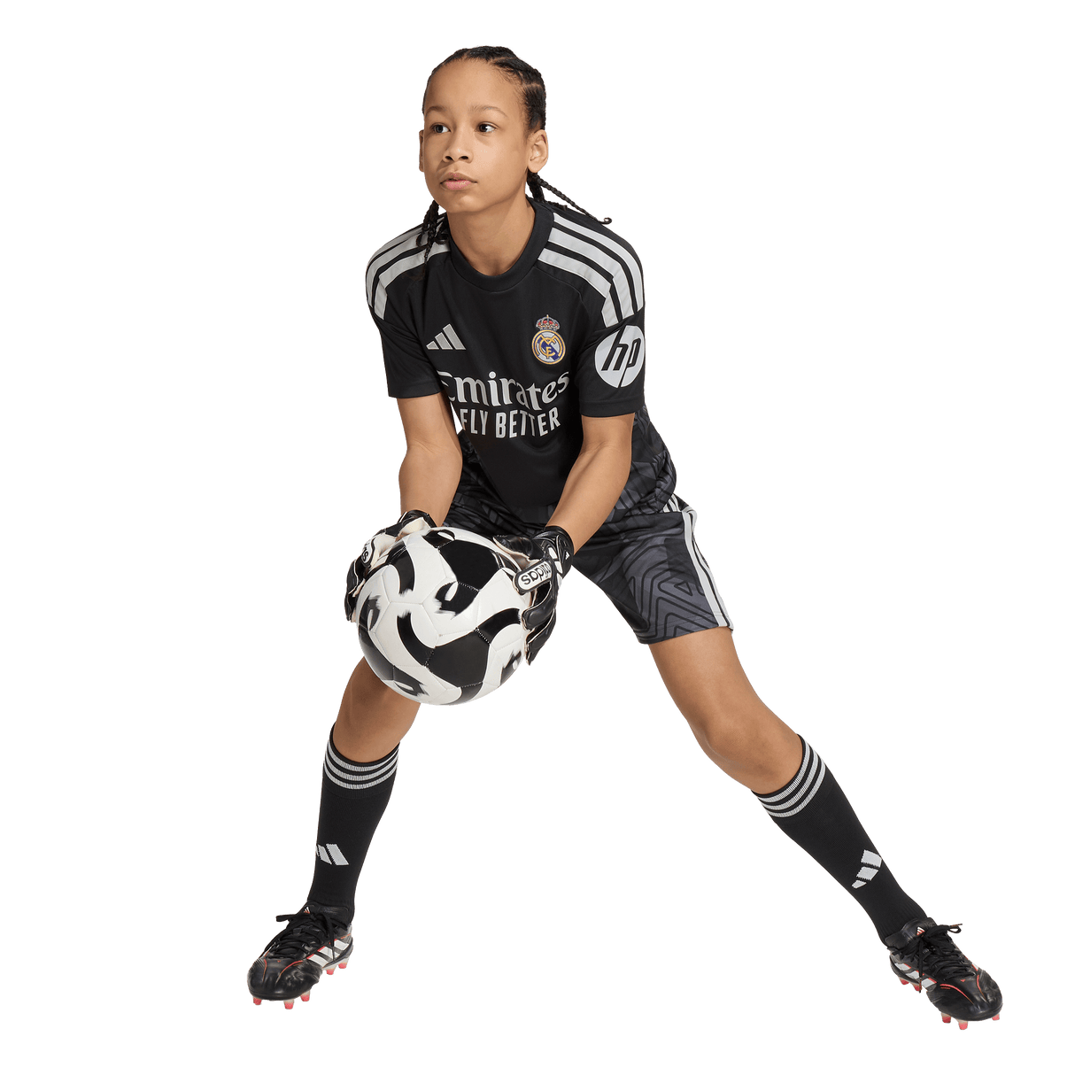 ADIDAS - Real Madrid 26/27 Home Goalkeeper Kids Kit - Black - image 8