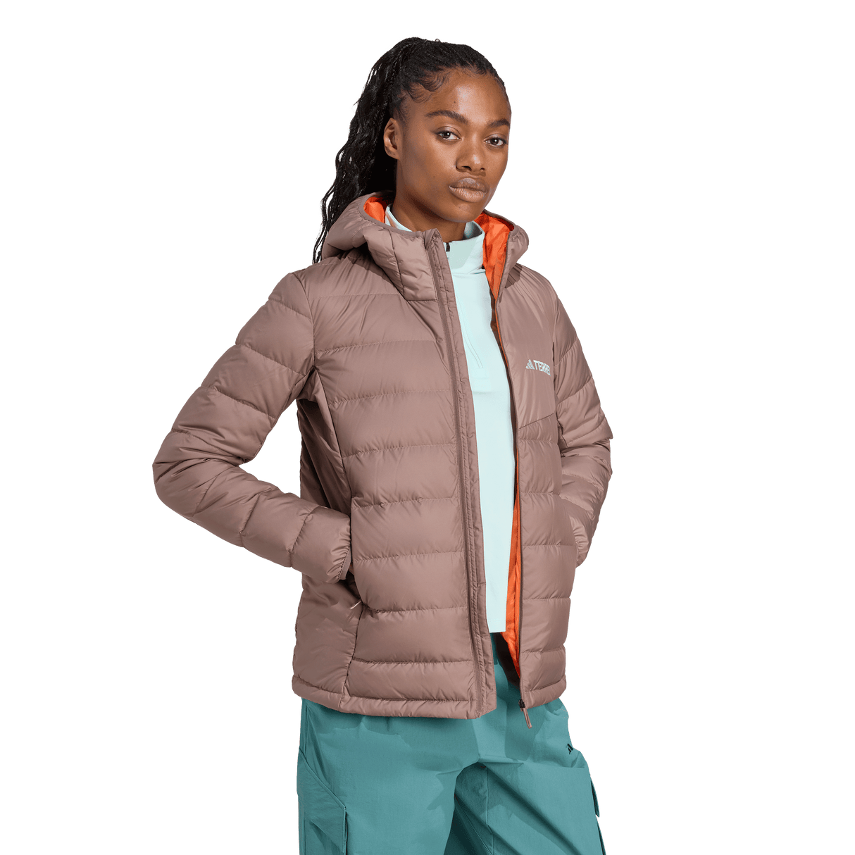 ADIDAS - Giacca TERREX Multi Light Down CLIMAWARM Hooded - Donna - Brown - image 4