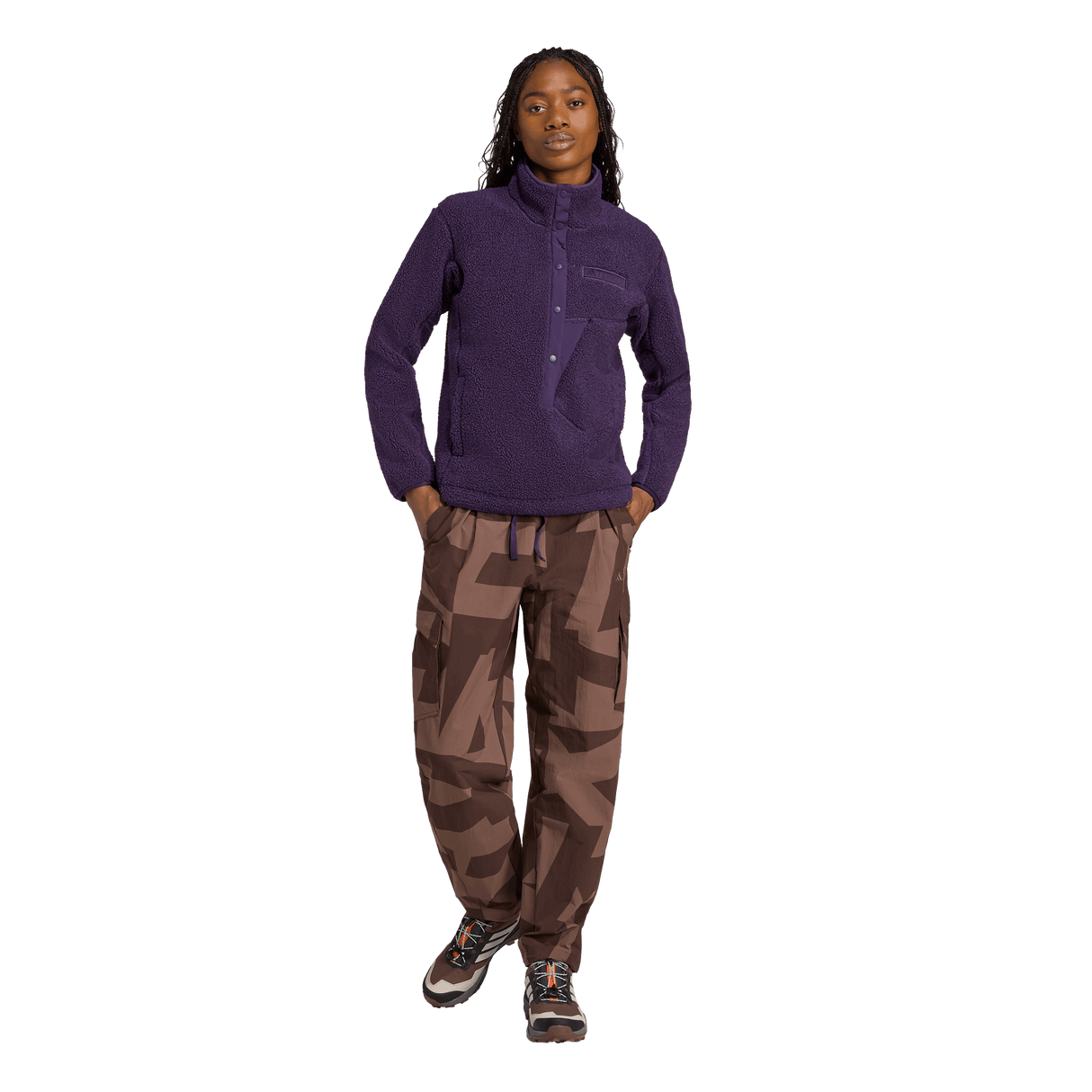 ADIDAS - Felpa TERREX Xploric High Pile Fleece Pullover - Donna - Purple - image 5