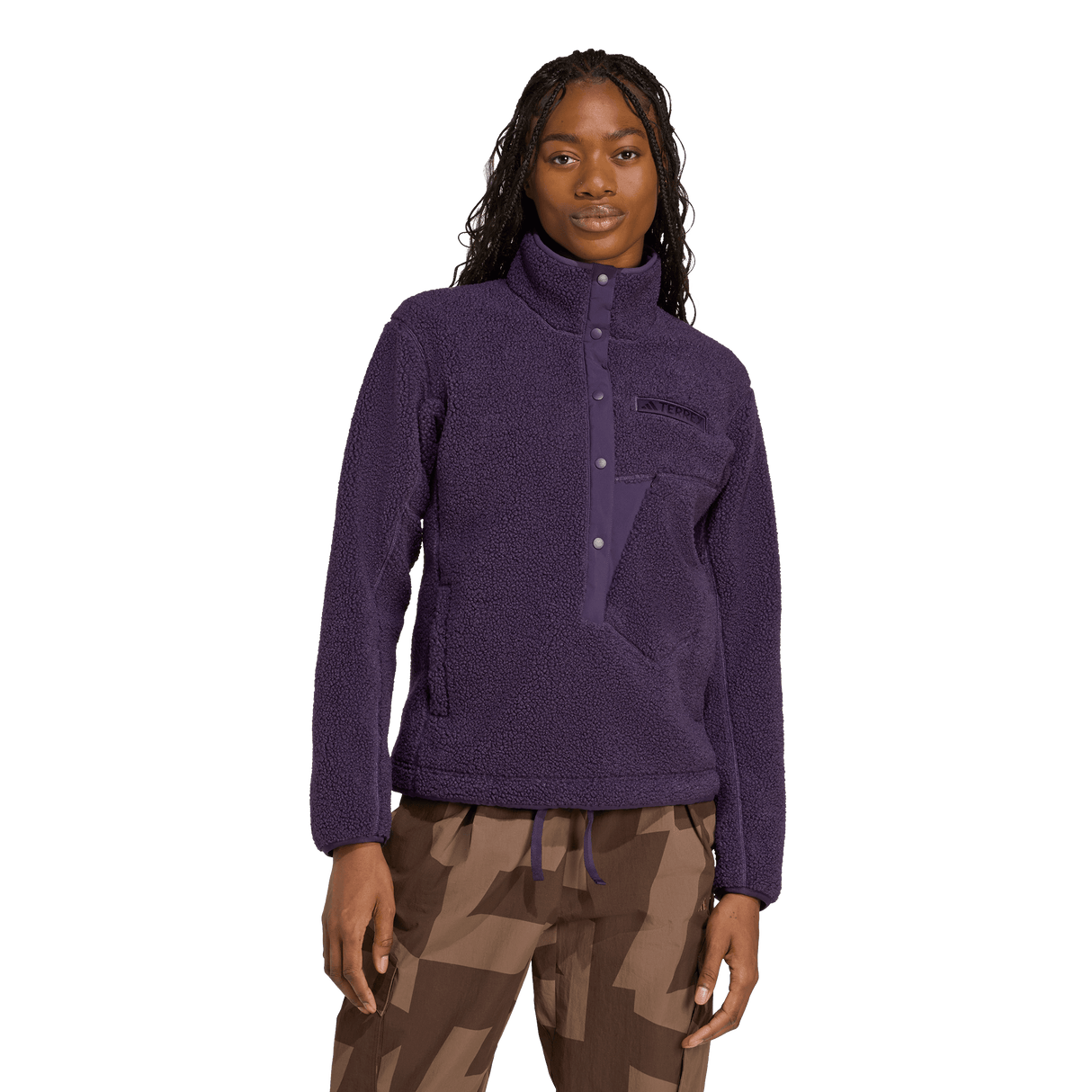 ADIDAS - Felpa TERREX Xploric High Pile Fleece Pullover - Donna - Purple - image 2