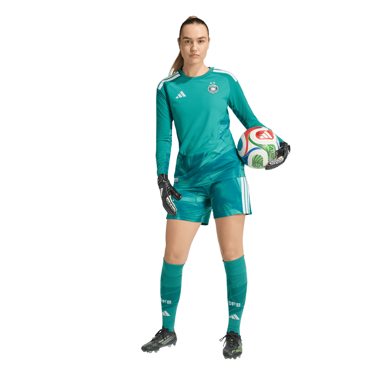 ADIDAS - Germany 26 Home Authentic Goalkeeper Long Sleeve Jersey - Donna - Green - image 5