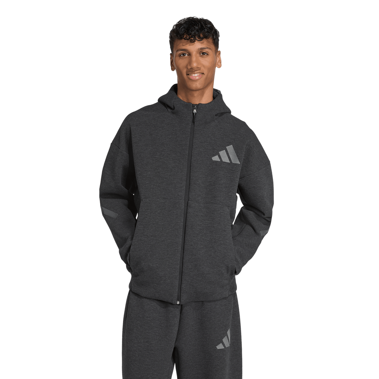 ADIDAS - Z.N.E. Adidas Felpa Con Cappuccio Premium A Zip Intera - Uomo - Black - image 2
