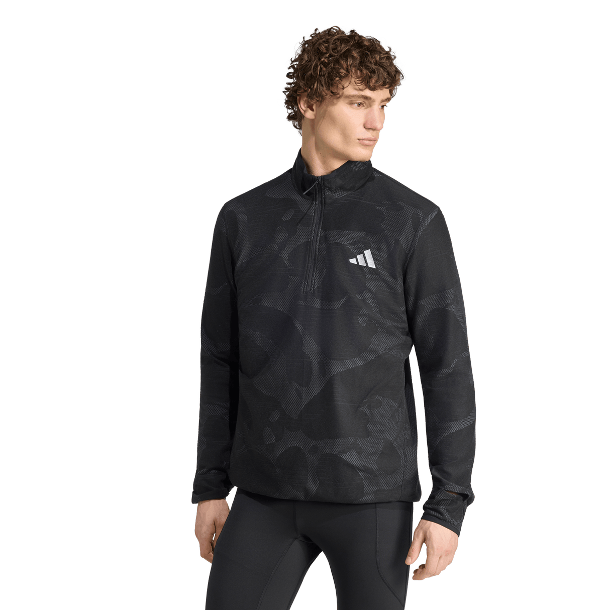 ADIDAS - Adi365 Running Half Zip CLIMAWARM+ Mid Long Sleeve - Uomo - Black - image 2