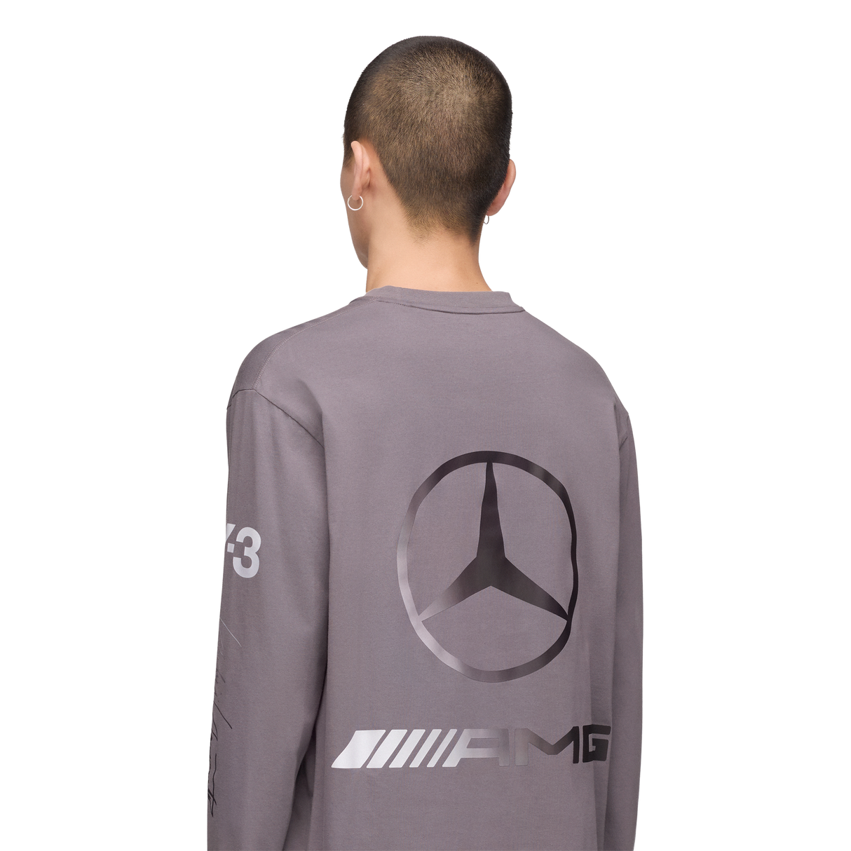 ADIDAS - Y-3 Mercedes - Amg Petronas Formula 1 Team Chaos Logo Long Sleeve Tee - Grey - image 7