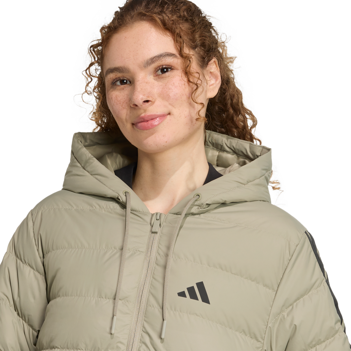 ADIDAS - Parka Imbottito Leggero Con Cappuccio Tecnologia CLIMAWARM E 3 Strisce Essentials. - Donna - Green - image 6