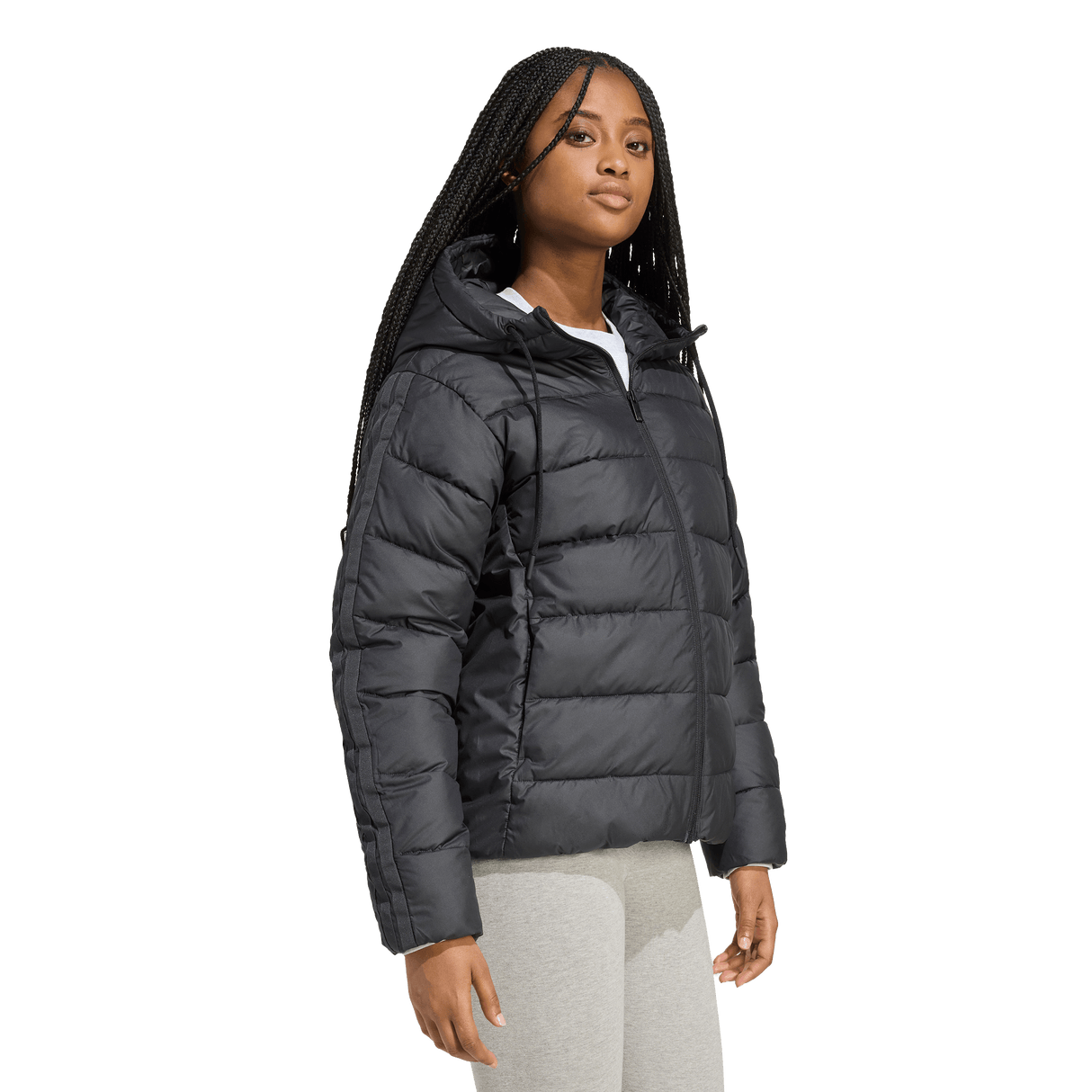ADIDAS - Essentials CLIMAWARM 3 Stripes Synthetic Down Hooded Jackets - Donna - Black - image 4