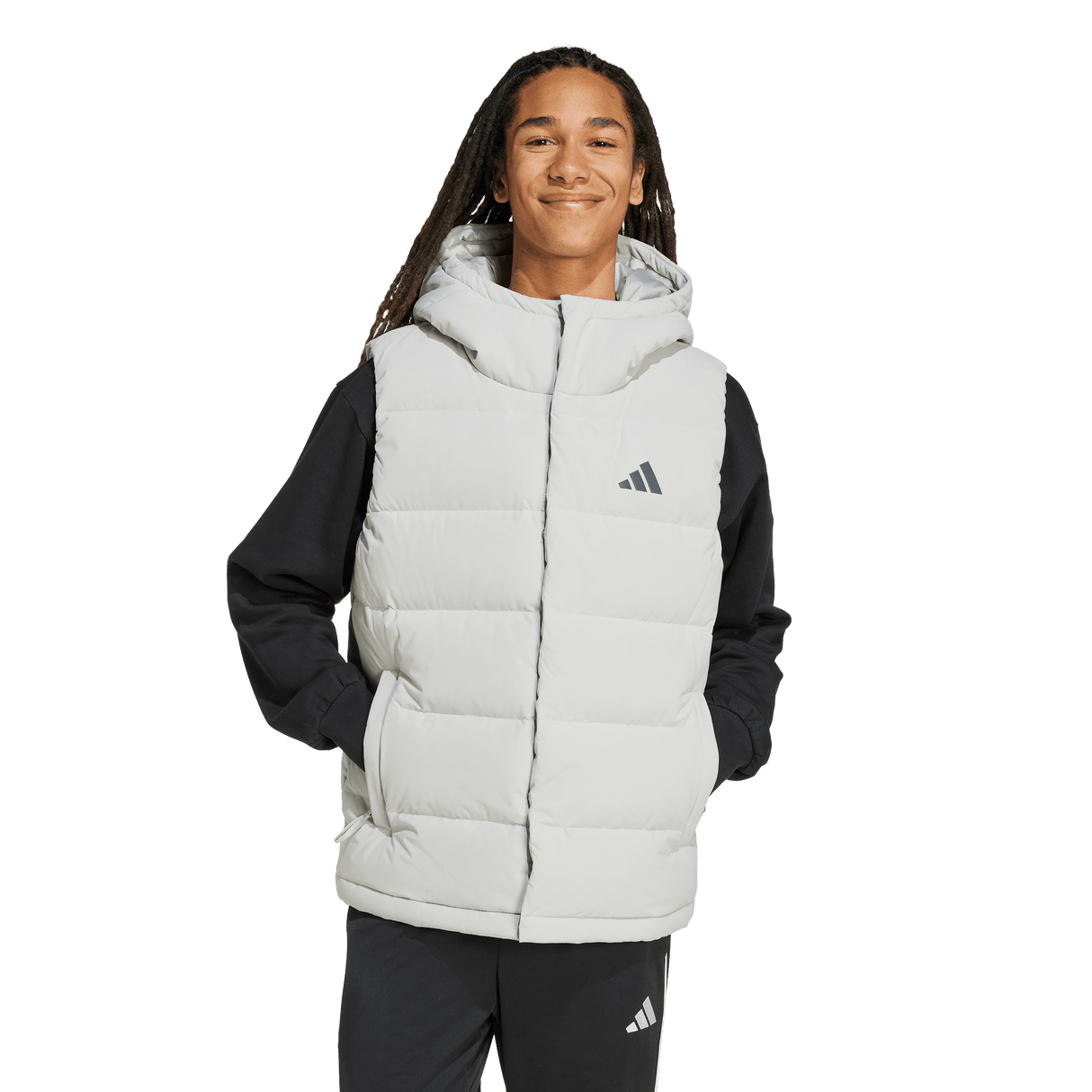 ADIDAS - Gilet In Piumino Con Cappuccio Helionic CLIMAWARM - Uomo - Grey - image 2