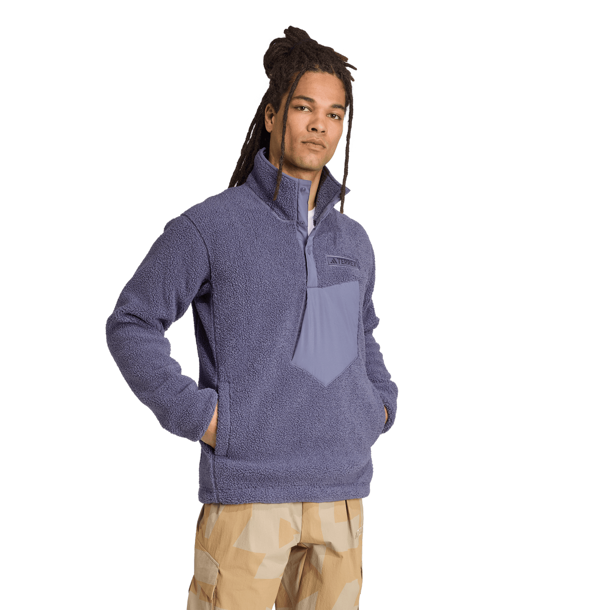 ADIDAS - Felpa TERREX Xploric High Pile Fleece Pullover - Uomo - Purple - image 4