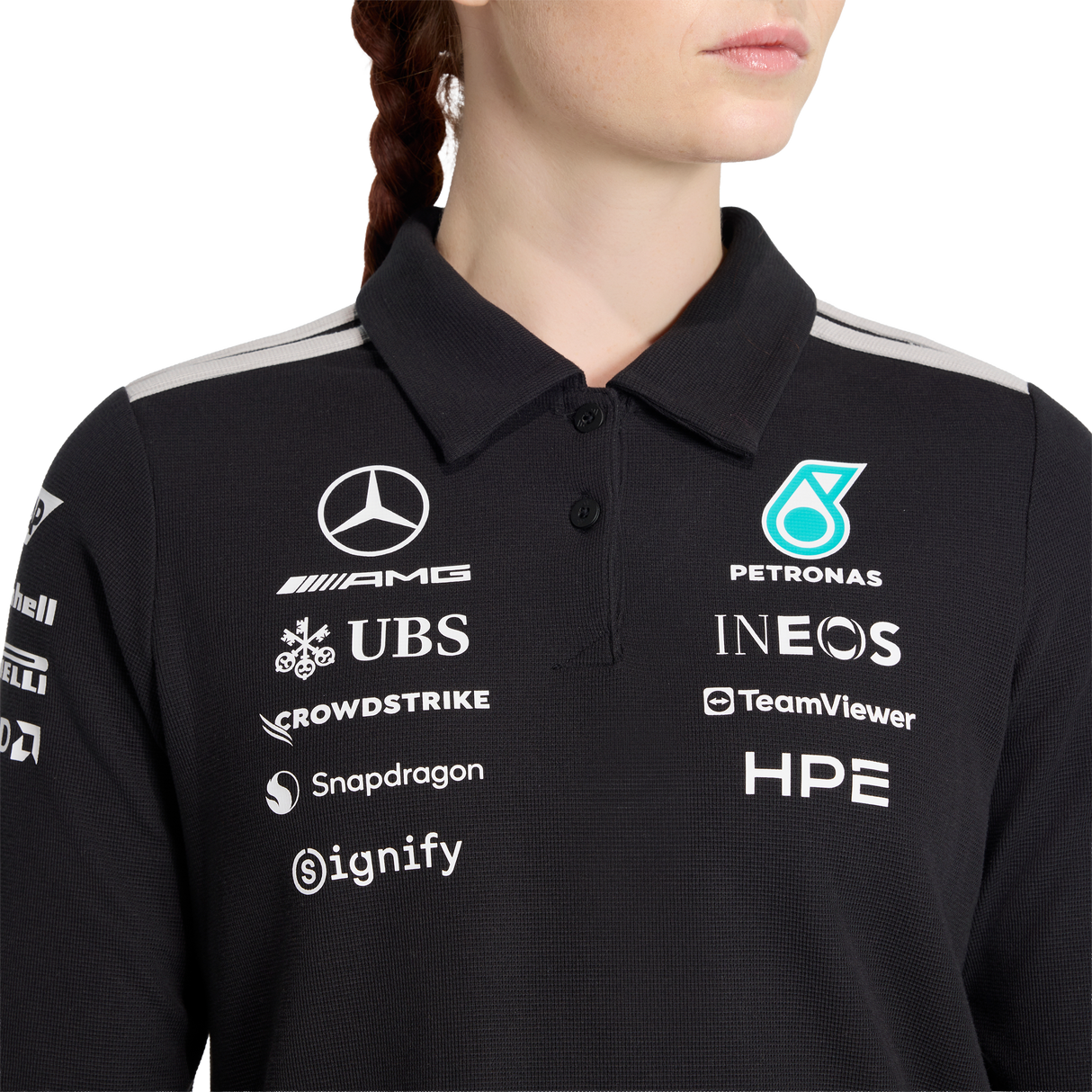ADIDAS - Mercedes - Amg Petronas Formula 1 Team Engineers Polo Longsleeve - Donna - Black - image 5