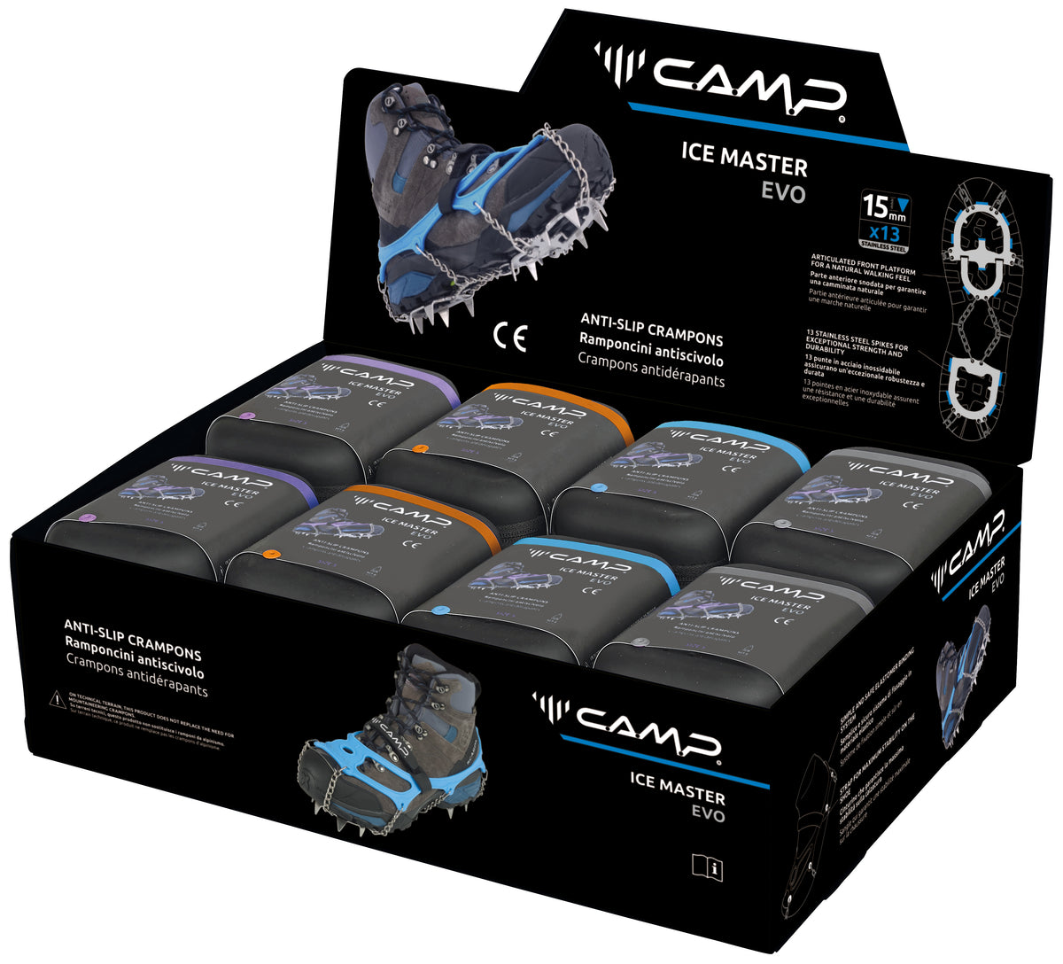 Crampons C.A.M.P. Ice Master - 13 Pointes Acier Pour Marche Sur Glace/Neige - Taille 36-47
