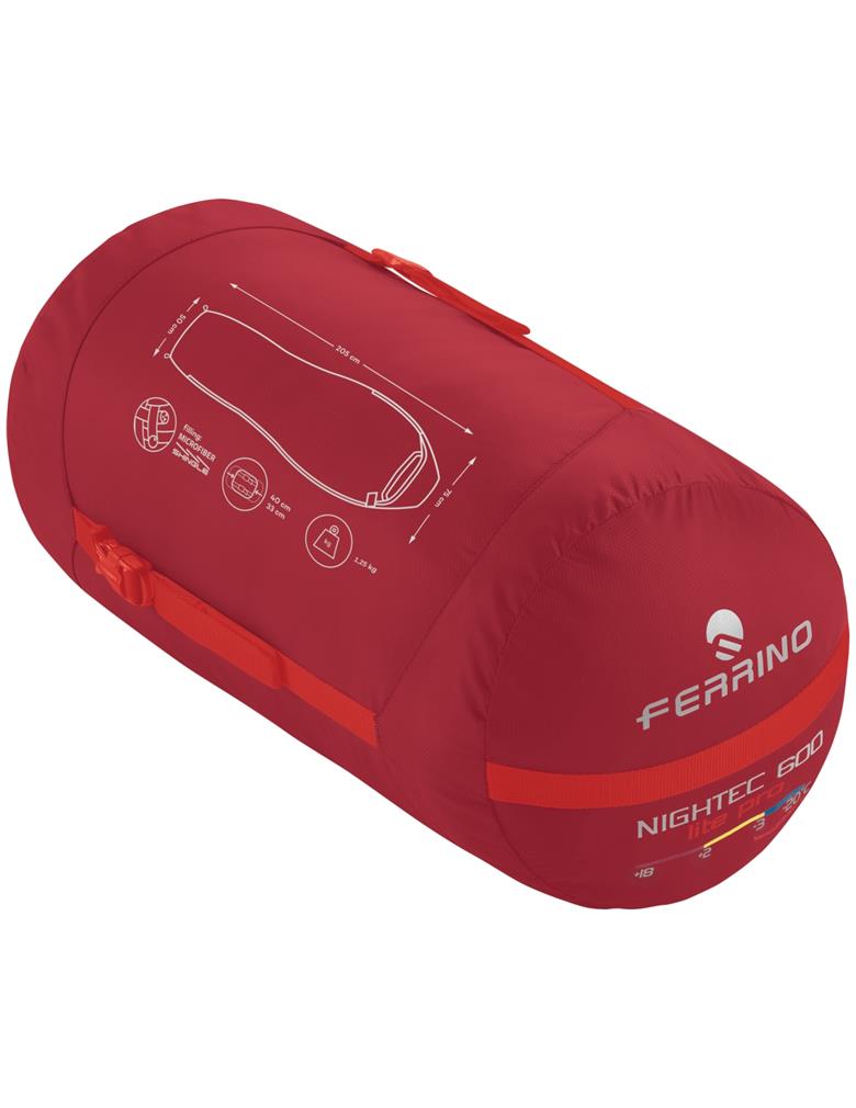 FERRINO NIGHTEC LITE PRO 600 SACCO A PELO SINTETICO TREKKING ALPINISMO (TG M)