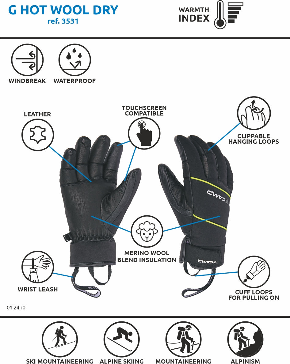 CAMP - G HOT WOOL DRY - Guante