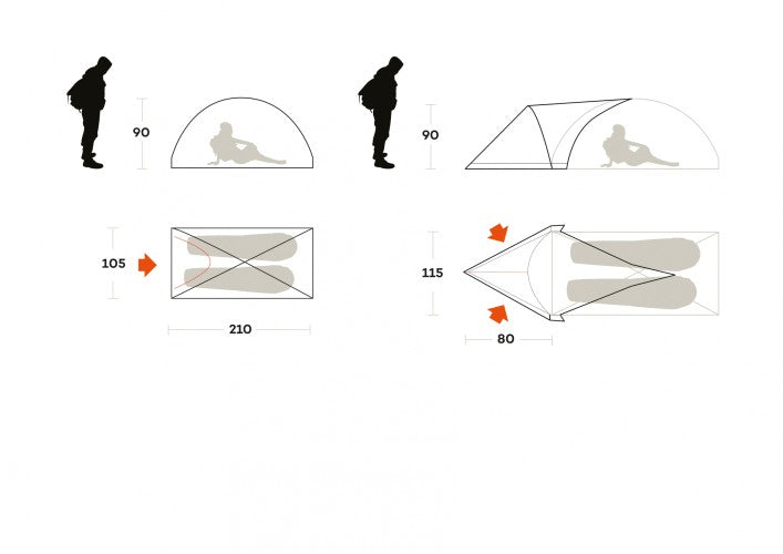 FERRINO EXTREME 2 TENDA ALPINISMO ULTRALEGGERA