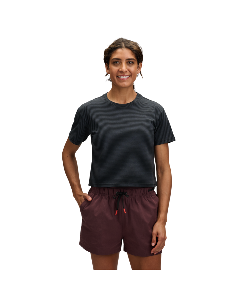 BLACK DIAMOND - W BD STRIPE CROP SS TEE