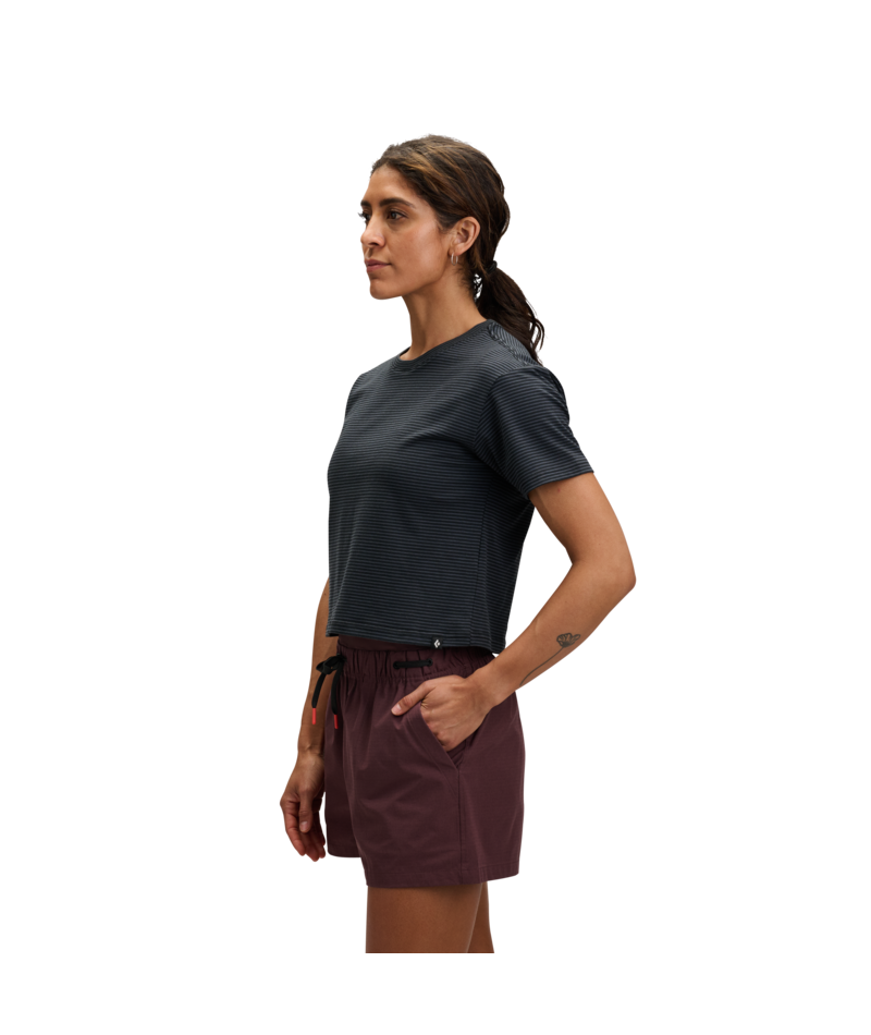 BLACK DIAMOND - W BD STRIPE CROP SS TEE