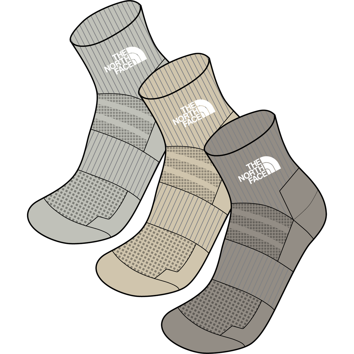 The North Face - Multi Sport Cush Quarter Sock 3P Stone unisex - Grey - vista alternativa 10