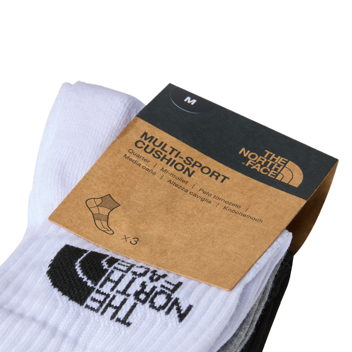 The North Face - Multi Sport Cush Quarter Sock 3P Stone unisex - BLACK - vista alternativa 2