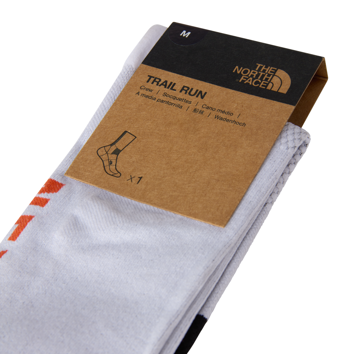 The North Face - Never Stop Trail Run Crew Sock Papaya/Bold unisex - TNF White/Acrylic Orang - vista alternativa 3