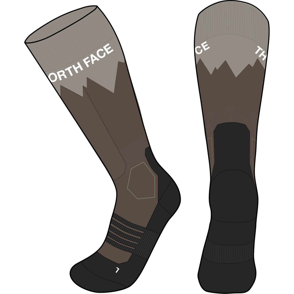 The North Face - Mountain Resort Ski Sock unisex - Stone Slab/Smokey Brown - vista alternativa 10
