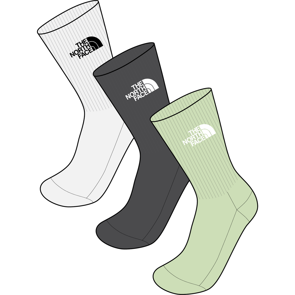 The North Face - Everyday Standard Crew Sock - 3P TNF unisex - White - vista alternativa 10