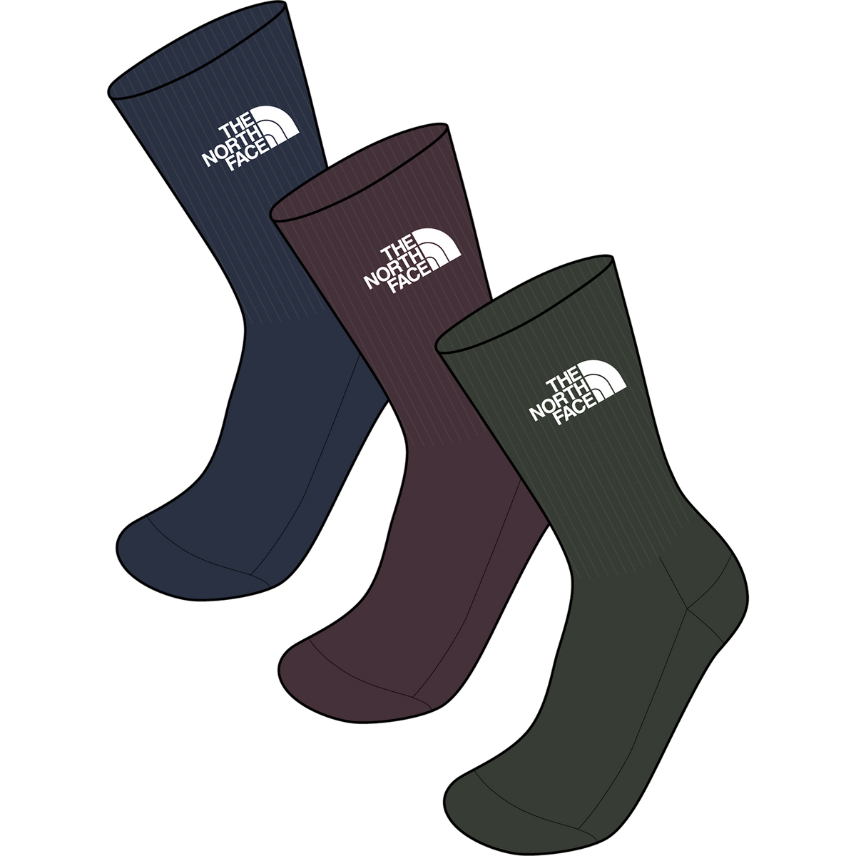 The North Face - Everyday Standard Crew Sock - 3P TNF unisex - Green - vista alternativa 10