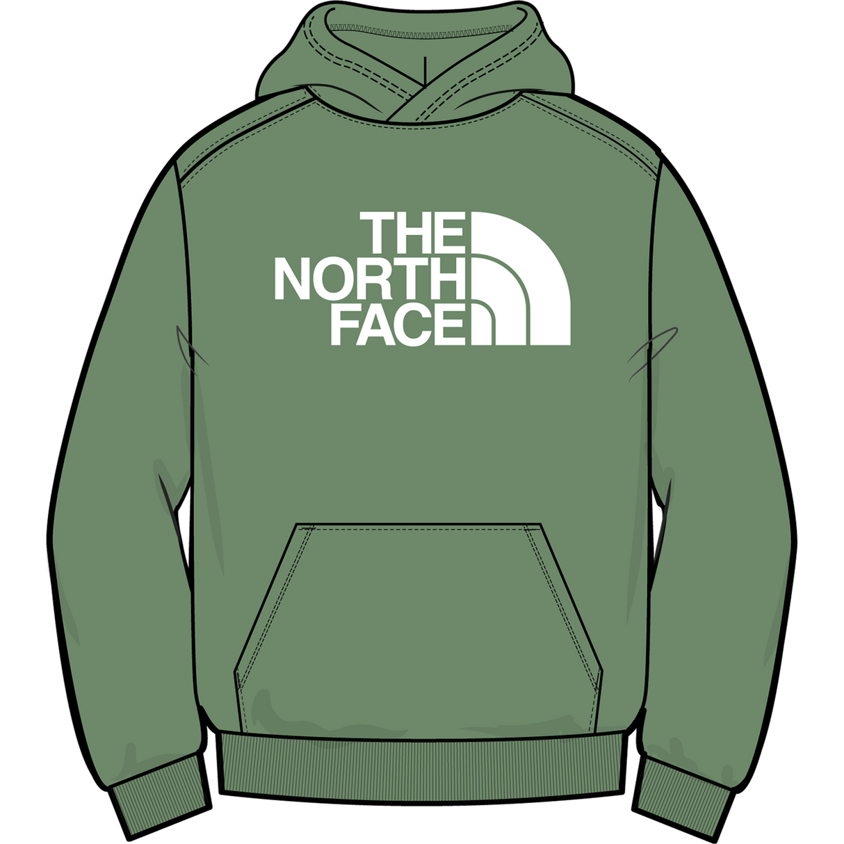 The North Face - Teen Tnf Essential Drew Peak Hoodie - Dimmed Algae - vista alternativa 10