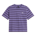 The North Face - Vista Stripe Short Sleeve Tee Grounded Plum da donna - SHFRSNTG/VNMYLW - vista principale