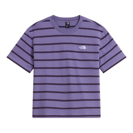The North Face - Vista Stripe Short Sleeve Tee Grounded Plum da donna - SHFRSNTG/VNMYLW - vista principale