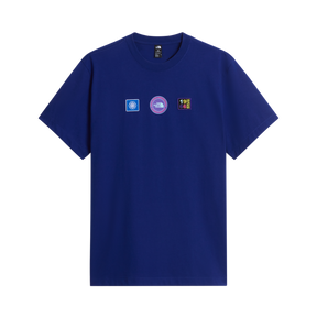 The North Face - Explorer Badges Rlx SS Tee-Graphic Bold Blue unisex - SHQUAILGY/CLDGY - vista principale