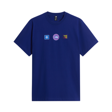 The North Face - Explorer Badges Rlx SS Tee-Graphic Bold Blue unisex - SHQUAILGY/CLDGY - vista principale