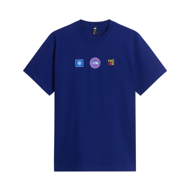 The North Face - Explorer Badges Rlx SS Tee-Graphic Bold Blue unisex - SHQUAILGY/CLDGY - vista principale