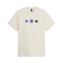 The North Face - Explorer Badges Rlx SS Tee-Graphic Bold Blue unisex - WHITE DUNE - vista principale