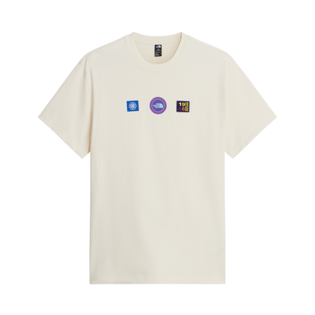 The North Face - Explorer Badges Rlx SS Tee-Graphic Bold Blue unisex - WHITE DUNE - vista principale