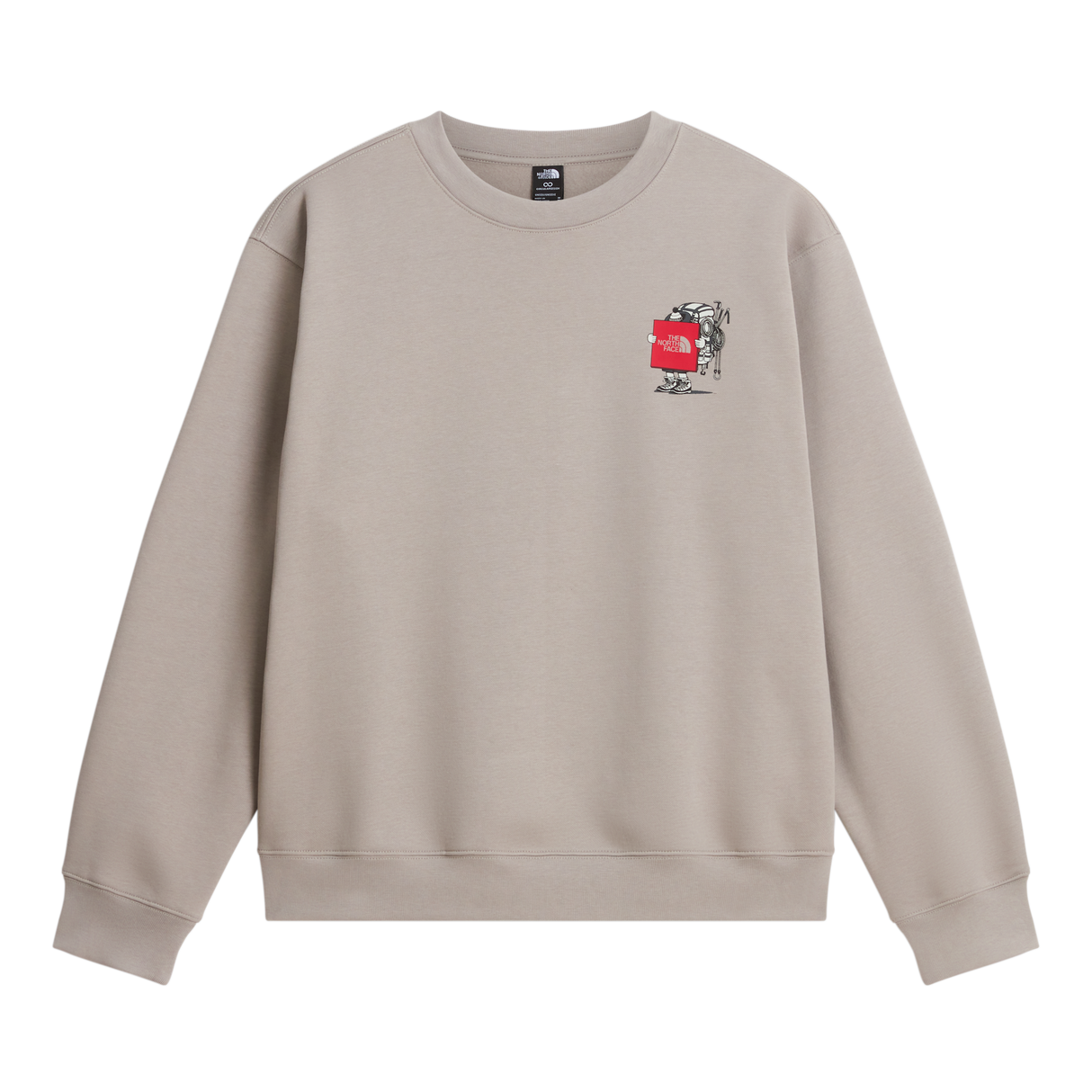 The North Face - Gear Up Get Out Rlx Crew-graphic unisex - Stone Slab - vista principale