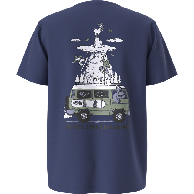 The North Face - Teen B Outdoor Regular SS Tee - Graphic Bold Blue - SHQUAILGY/CLDGY - vista principale