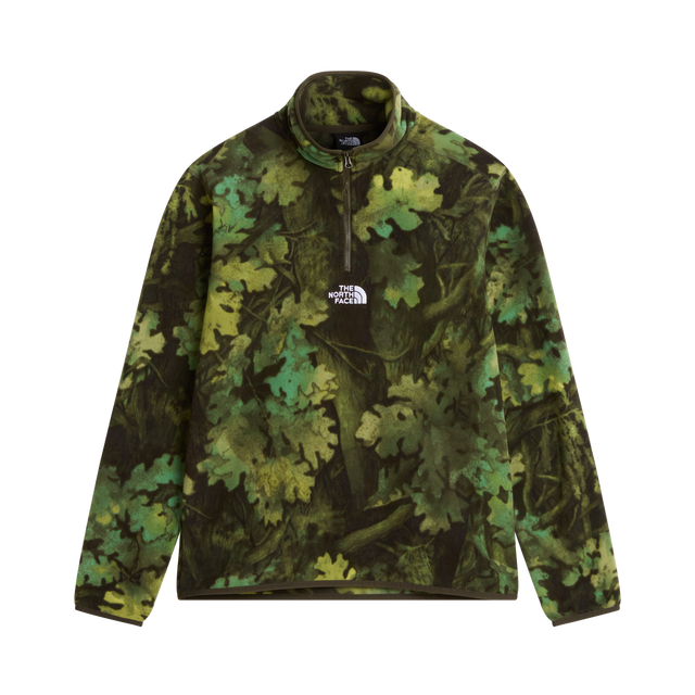 The North Face - Novelty Logo Glacier 1/4 Zip - Print New da uomo - TNFBLK/QUARRYGR - vista principale