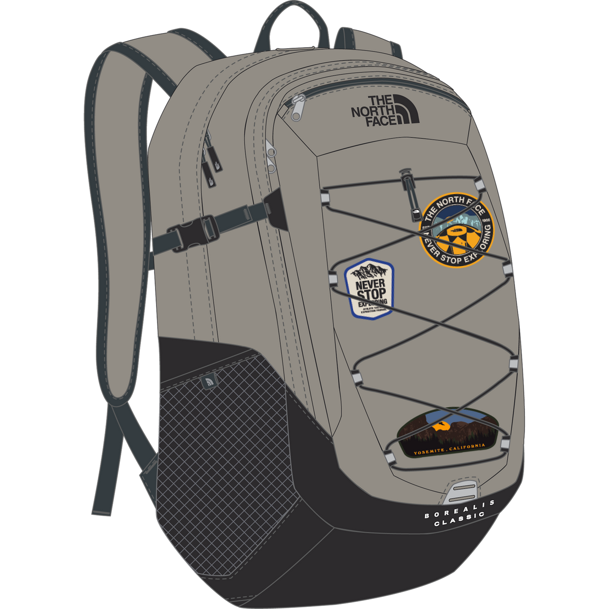 The North Face - Borealis Classic Patch - Stone Slab/TNF Black/Pa - vista principale