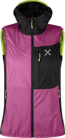 Montura - TRACCIA OCTA HOODED VEST WOMAN — BATON ROUGE/SUNNY LIME — Vista frontale 1