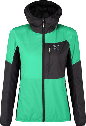Montura - TRACCIA OCTA HOODED JACKET WOM — BRIGHT TEAL/SHELL — Vista frontale 1