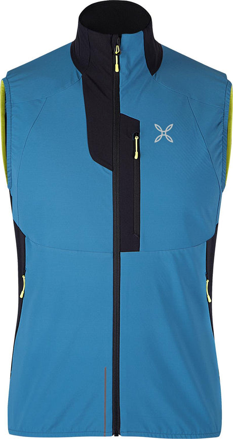 Montura - FLASH VEST — STEEL BLUE/SUNNY LIME — Vista frontale 1