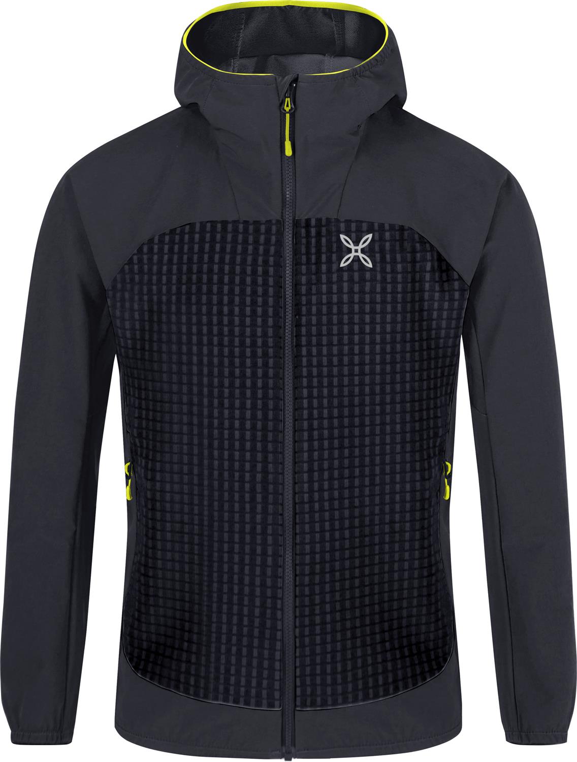 Montura - SPEED HOODED JACKET KIDS — BLACK/VERDE LIME — Vista frontale 1