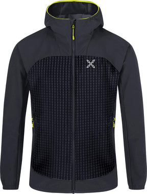 Montura - SPEED HOODED JACKET KIDS — BLACK/VERDE LIME — Vista frontale 1