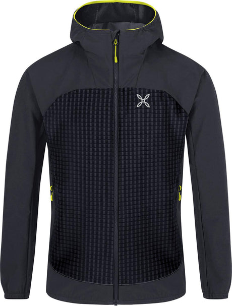 Montura - SPEED HOODED JACKET KIDS — BLACK/VERDE LIME — Vista frontale 1