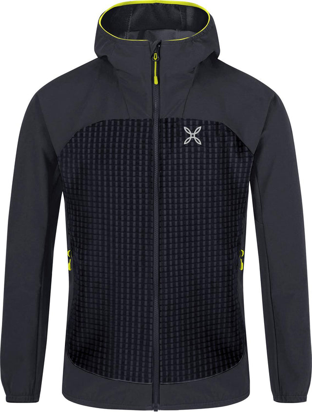 Montura - SPEED HOODED JACKET KIDS — BLACK/VERDE LIME — Vista frontale 1